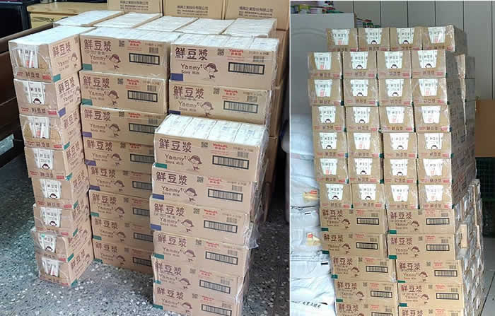 養樂多公司贈送100多箱的鮮豆漿
